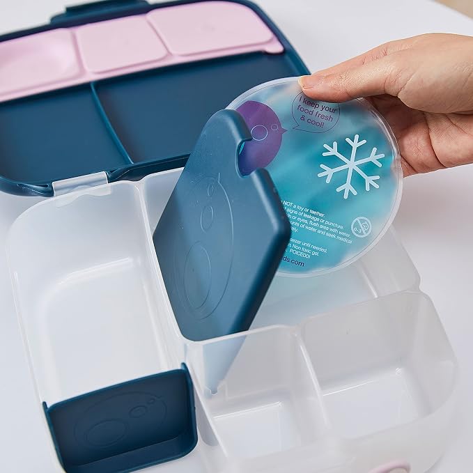 b.box Lunch Box, 8.5 Cup Bento Box for All Ages, Snack Box Food Containers | Lunch Box Kids + Adults, Lunch Containers, 4 Compartments, Leak Proof, Dishwasher Safe, BPA Free, PFAS Free—Strawberry Shake