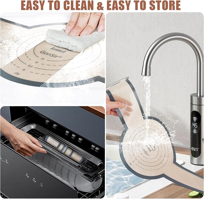 Silicone Bread Sling, 2 Pcs Silicone Baking Sling with Longer Handles, Non-Stick & Easy Clean Dutch Oven Baking Mat to Transfer SourDough Easily, Reusable Bread Mat Set