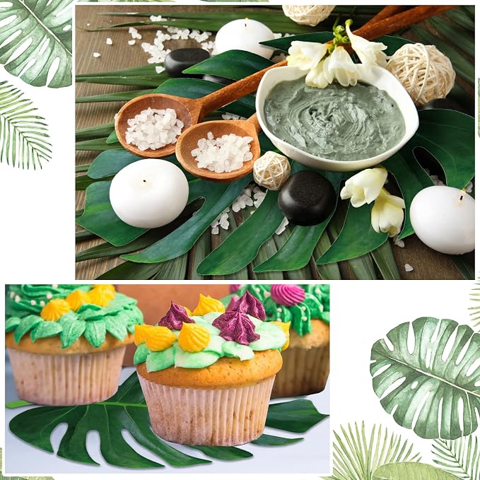 Sinmoe 100 Pcs Disposable Paper Placemats Bulk,Green,Palm Leaf | Paper Charger Place Mat Party Charger Plates Table Place Mats for Dinner Wedding Birthday Baby Shower Spring Dining Tableware