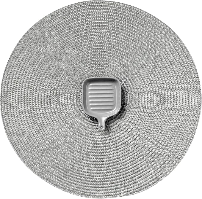AHHFSMEI Round Placemats Set of 6 Heat Resistant Washable Non-Slip Woven Braided Table Mats for Dining Table Kitchen & Home Decor (Grey B)