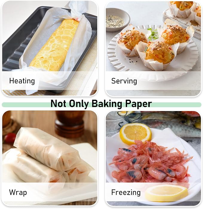EcoDispose 1000 Pcs Precut Parchment Paper Baking Sheets, 16-3/8" x 24-3/8" | White, Non-Stick, Heavy Duty, Greaseproof, Full Pan liner for Bake