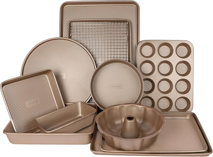 David Burke 9" Loaf Pan – Commercial Grade Heavy Gauge Steel, Dishwasher Safe, PFTE & PFOA Free, Oven Safe – Bronze