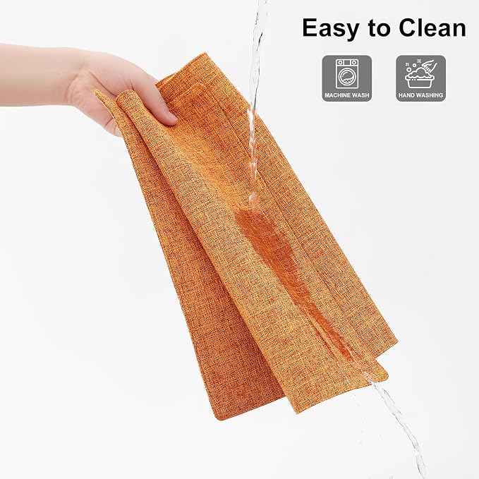 Homaxy Cloths Placemats for Dining Table Set of 6, 13" x 19", Orange | Heat Resistant, Washable, Cotton Linen Blend Table Mats, Easy to Clean Place Mats, Indoor Outdoor