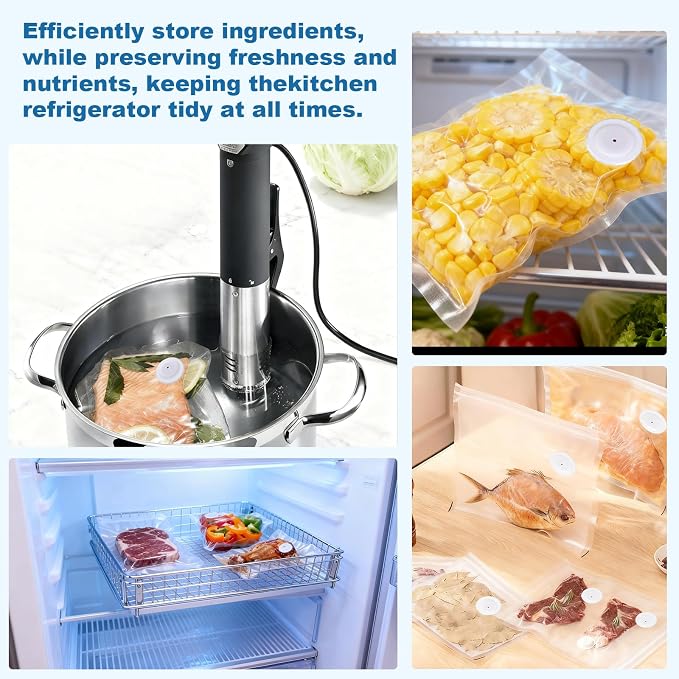 Vacuum Sealer Bags with Air Valve,8 PCS 10"×11" Reusable Vacuum Seal Bags,BPA-Free Heavy Duty Food Storage Bags for Food Storage, Cooking