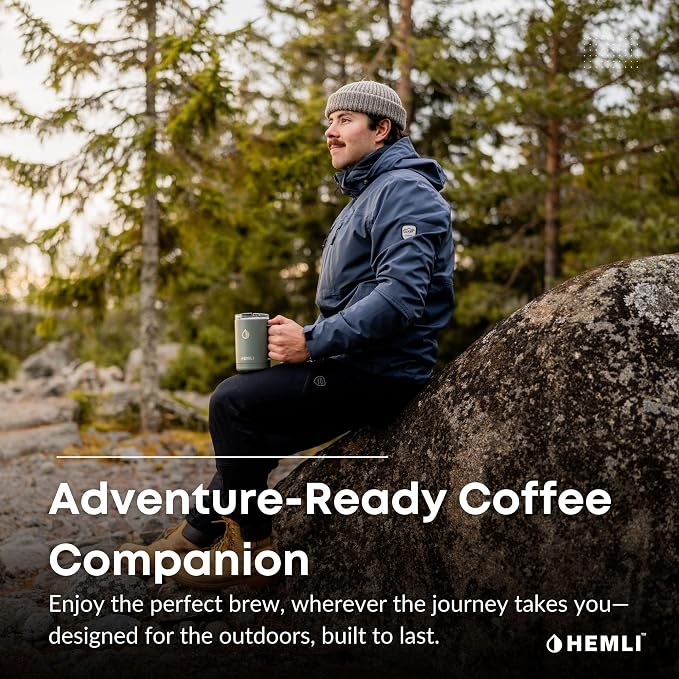 16 oz Pour Over Camping Coffee Maker Set, Vacuum Insulated Mug with Leakproof Lid, Stainless Steel Micro Filter, Portable Coffee Maker for Camping