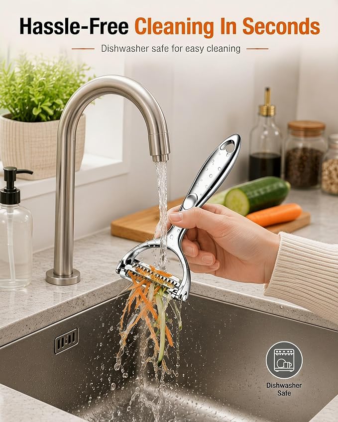 Ultra Sharp Vegetable Peeler for Kitchen, Easy Peel & Shred | 420J2 Steel Multifunctional Y-Shaped Peeler Smoothly Peels Potatoes, Carrots, Cucumbers And Fruit, Non-Slip Handle Rust-Proof