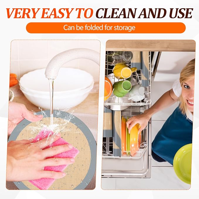 Reallnaive 2 Pack Springform Pan Protector 9 Inch Nonstick Silicone Mats for Baking Easy Clean Cake Pan Liners for Cheesecake Pan, Prevent Cake from Sticking to Side and Bottom