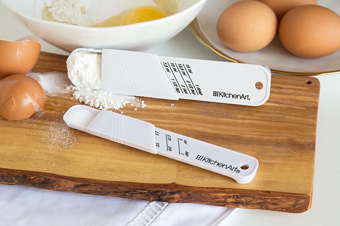 KitchenArt Adjustable Measuring Tool Set, Includes Adjustable Teaspoon, Tablespoon, and 2 Cup Measuring Cup