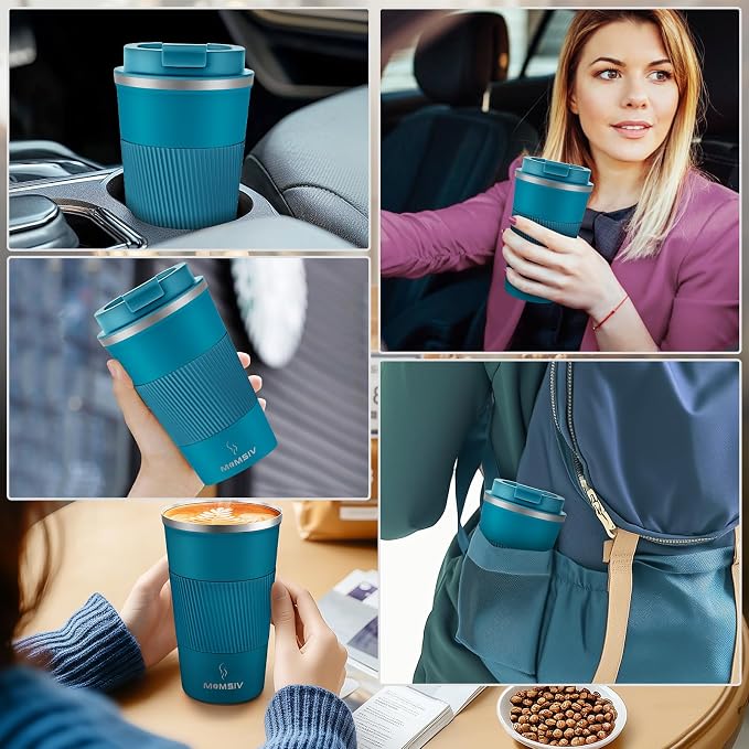 MOMSIV 17oz Travel Coffee Mug, Insulated Coffee Cup with Leakproof Lid | 6-Hour Heat Retention, 360°Leak proof, Vacuum Stainless Steel Double Walled, BPA-free, Reusable And To Go Coffee Mug