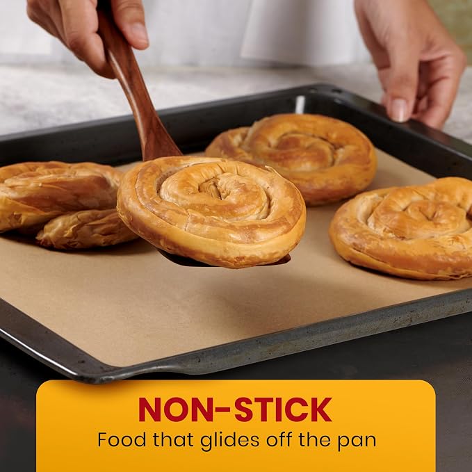 Quarter Sheet Pans 8x12" Pack of 120 Parchment Paper Baking Sheets | Baker's Signature | Precut Silicone Coated & Unbleached – Will Not Curl or Burn – Non-Toxic & Comes in Convenient Packaging