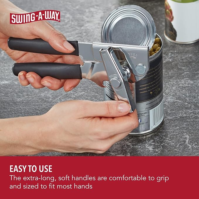 Swing-A-Way Portable Can Opener - WhiteBlack, Set of 2