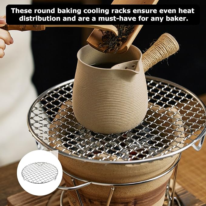 Round Cooling Rack 6 Inch With 20mm Legs | For Baking, Cooking, Steaming & BBQ, Stainless Steel Wire Baking Rack, Versatile Cooling Rack for Kitchen and Home