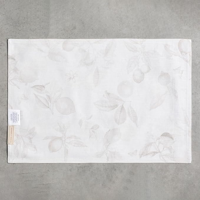 Maison d' Hermine Placemats Set of 4 Reusable 100% Cotton (13"x19") | Cloth Place Mats Washable Table Mats for Kitchen Dining Party Wedding Hotel Home Restaurant Spring Summer - Limoncello