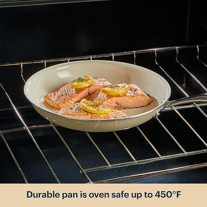 Pyrex 7-Piece Ceramic Cookware Set, Pots and Pans with Lids & Handles | Healthy nonstick ceramic coating, induction compatible stainless steel, PFAS Lead Cadmium BPA Free