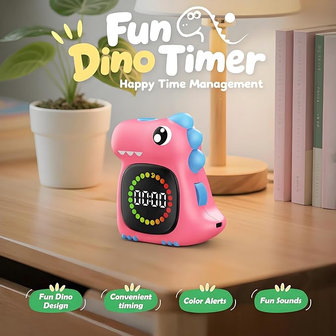 Visual Timer for Kids 99 Minute Digital Potty Training Timer for Homeschool | Dinosaur roar; Dinosaur Look; Long Battery Life