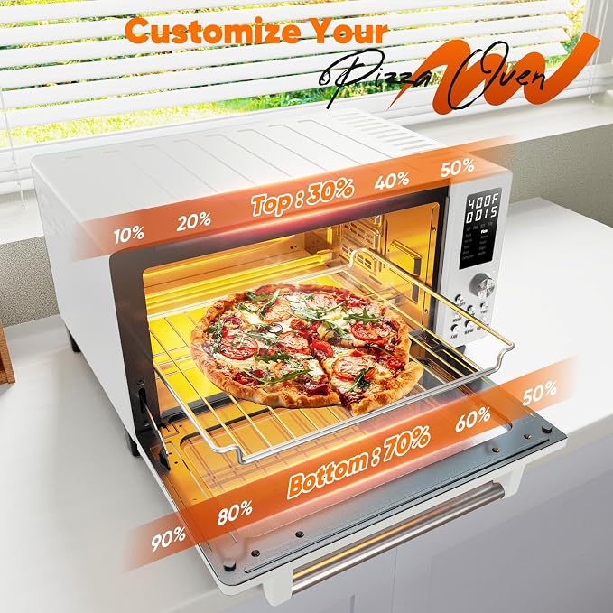 Nuwave Bravo Pro Convection Air Fryer Toaster Oven Combo | 2026 New Improved,10-in-1, 50°-450°F Control, Quick Even Crisp Tech, 21Qt, PFAS Free, Cream