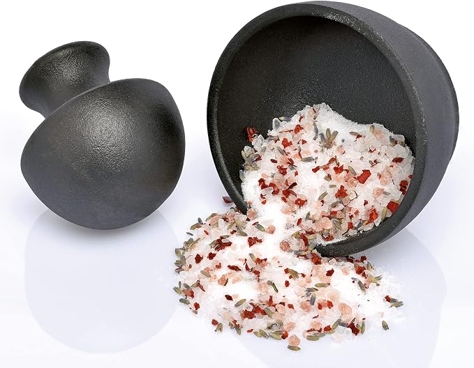 Zassenhaus Manu Cast Iron Mortar & Pestle, 4" x 3", Black