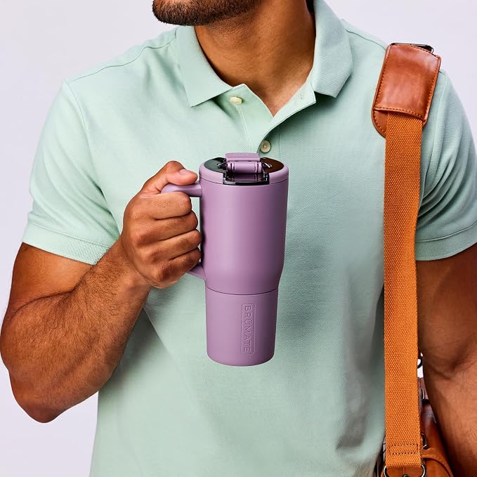 BrüMate Müv - 25oz 100% Leak Proof Insulated Coffee Mug with Handle & Lid - Stainless Steel Coffee Travel Mug - Double Walled Coffee Cup (Dune)