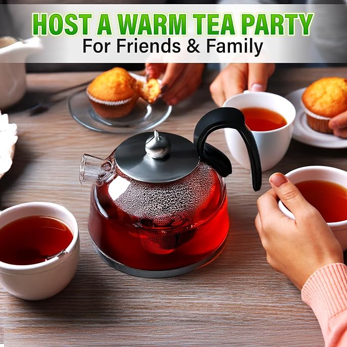 Tea Infuser Set of 3 (1 Large, 2 Small) with Scoop, Stainless Steel | Loose Leaf Tea Steeper; Extra Fine Mesh Holes, Extended Chain, Sleek & Shiny Surface; Reusable; for Herbs, Spices & Cooking