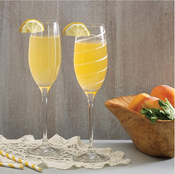 Mikasa Crystal Cheers Champagne Flutes, Set of 4, 8 fluid ounces
