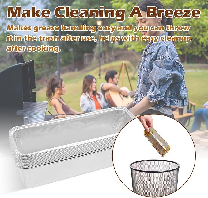 Grease Cup Catcher for Camp Chef SG Griddle Series with 10 Pack Liners | Includes steel cup + 10 foil liners; fits SG100/SG90/SG30/SG14/SG60; 24 oz capacity; NOT for CCH right-drain models
