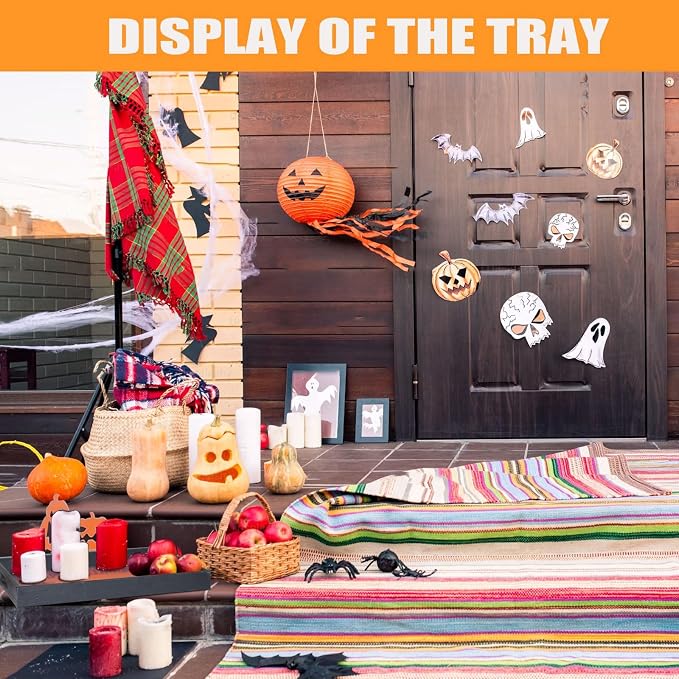 Krismax Halloween Decorations Decorative Serving Trays and Platters Pumpkin Tray - Snacks Bowl Candy Dish - for Breakfast, Lunch, Dinner, Appetizers - Food Tray