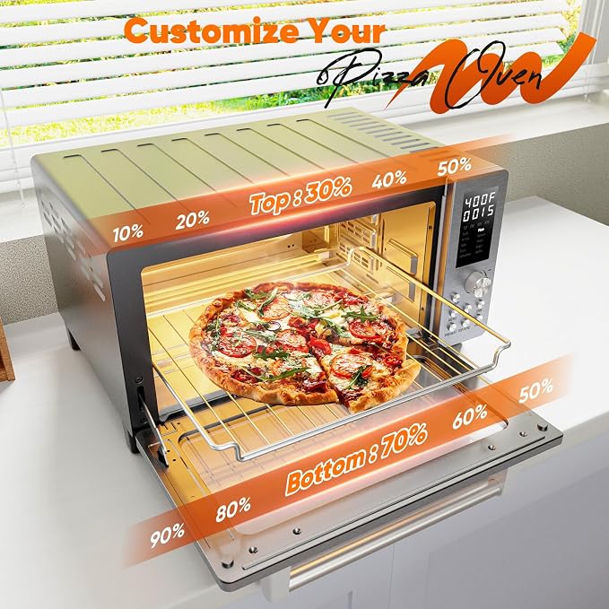Nuwave Bravo Pro Convection Air Fryer Toaster Oven Combo | 2026 New Improved,10-in-1, 50°-450°F Control, Quick Even Crisp Tech, 21Qt, PFAS Free, Stainless Steel