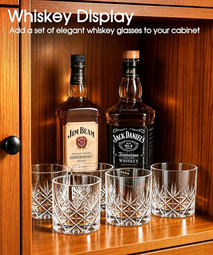 Whiskey Glasses Lead-Free Old Fashioned Glass Rocks Set of 6 11.5oz | classic Rocks Glass,Perfect for bourbon,scotch and cocktails,an excellent gift choice