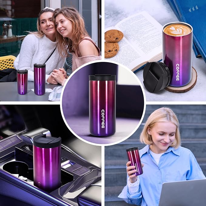 Insulated Coffee Mug 17oz,Travel Coffee Tumbler,Vacuum Insulated Coffee Mug with Leak Proof Screw Lid Coffee Cup for Men and Women for Hot & Cold Drinks