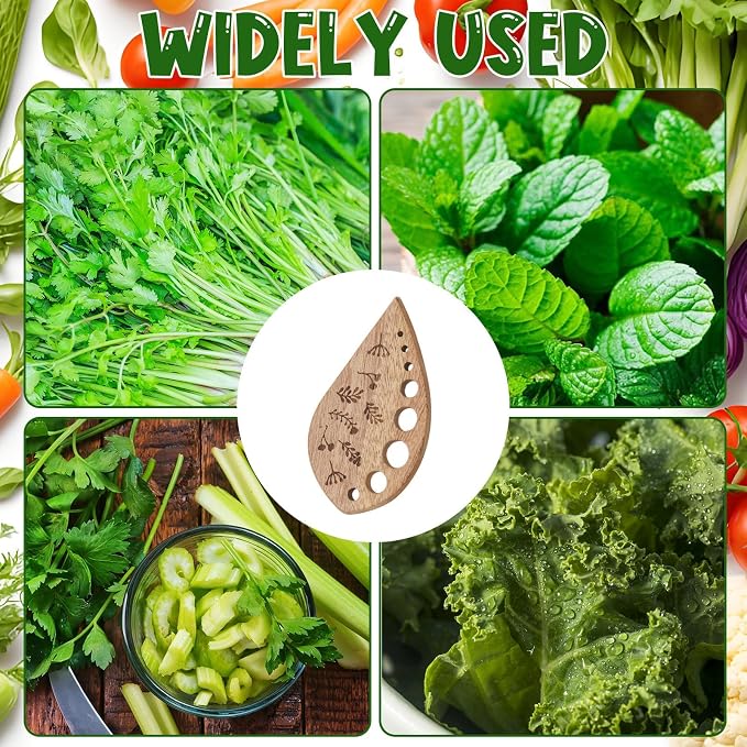 Wooden Leaf-Shaped Vegetable Separator, Pottery Herb Stripper Tool Supplies, Fun Kitchen Gadgets, Exquisite Herb Stripper Bowl Gifts for the Kitchen Suitable for Home Use & Chefs