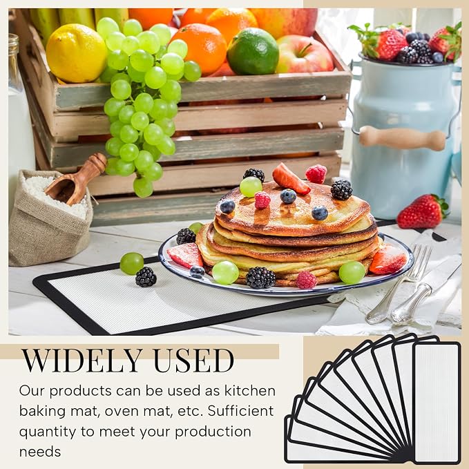 Reallnaive 10 Pieces M - Medium Silicone Mats Compatible with Harvest Right Freeze Dryer Silicone Mats Reusable Baking Sheet Durable Easy Clean No Stick Trays Drying Liners for Kitchen (Black)