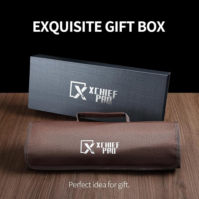 Japanese Knife Set with Bag, Hand Forged High Carbon Steel Chef Knives | Chef Cooking Knife Set: Kiritsuke, Gyuto, Santoku and Nakiri Knives, Plus Shears and HJoning Steel for Kitchen and BBQ