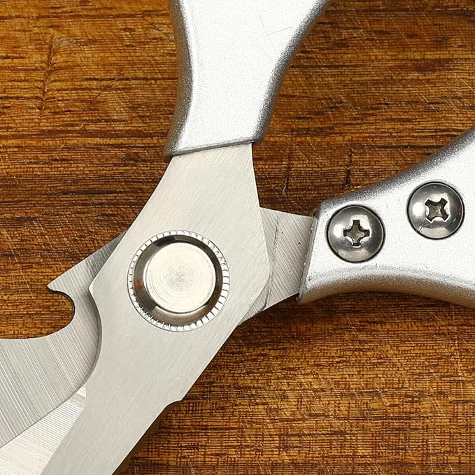 8.5”Kitchen Shears for Food Chef Scissors Heavy Duty Culinary Scissors | Heavy Duty, Large Handle, Ultra Sharp Serrated Blade, Cutting Poultry Bones, Scraping Fish Scales, Open Beer, Multifunctional