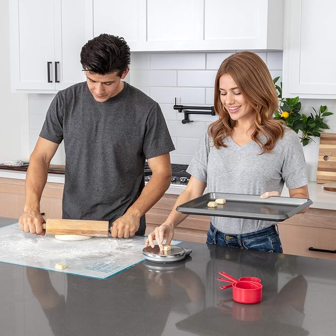 Silicone Pastry Mat XXL, Extra Large Dough Rolling Mat for Baking & Pizza | Non-Slip, Easy-Clean Surface, 23.5 x 31.5 Inches, Printed Measurements & Conversion Chart, For Dough, Cookies, Pie & Fondant.