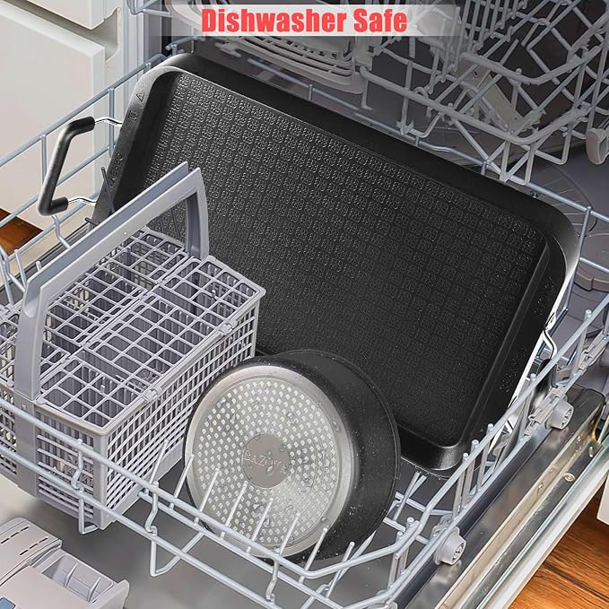 Stove Top Griddle, 22 Inch 2 Burner Large Grill Pan for Stove Top, Non-Stick Aluminum with Handles, Indoor Outdoor Cooking/Camping