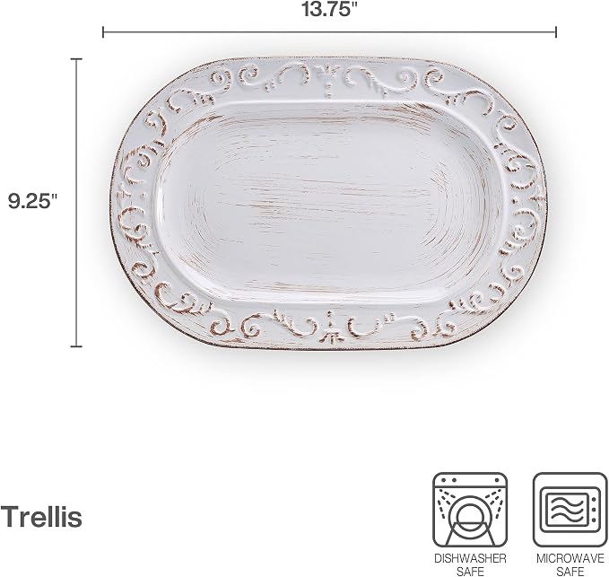 Pfaltzgraff Trellis Serving Platter, 13.75 inch, White