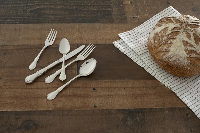 Oneida Chateau Teaspoons Silverware Set for 4, Flatware | mirror finish, dishwasher safe | coffee and tea use, cutlery set, utensil set, rust resistant, kitchen gifts for women