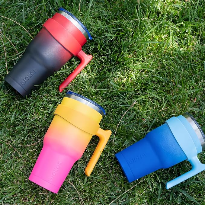 BJPKPK 40 oz Tumbler with Handle & Straw, Insulated Stainless Steel Mug | Double Wall Vacuum, Keeps Hot/Cold, Thermal Cup, BPA Free, Dishwasher Safe, Cupholder Fit, Coffee & Travel, Blood Moon