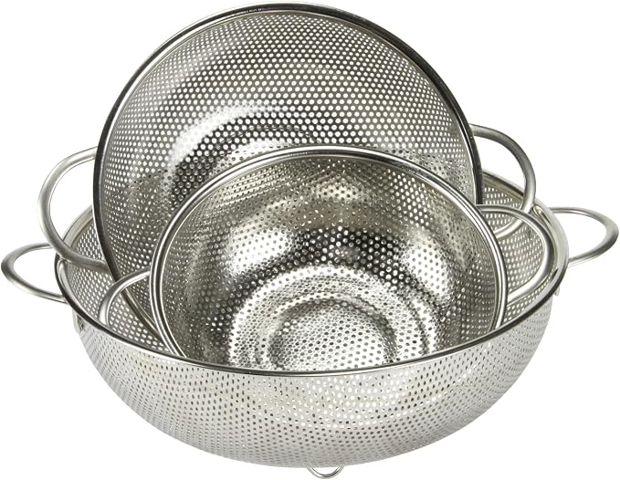 Chef Craft Select Microperforated Colander, 2.5 quart, Stainless Steel (Pack of 2)