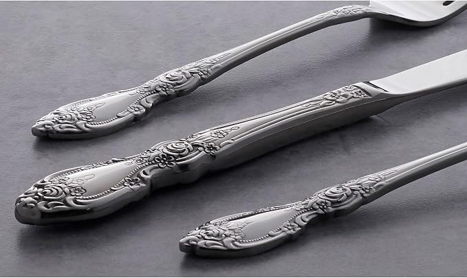 Oneida Wordsworth Dinner Spoons Silverware Set for 4, Flatware | 18/0 stainless steel, mirror finish | dishwasher safe | great for soup or everyday dining, cutlery set