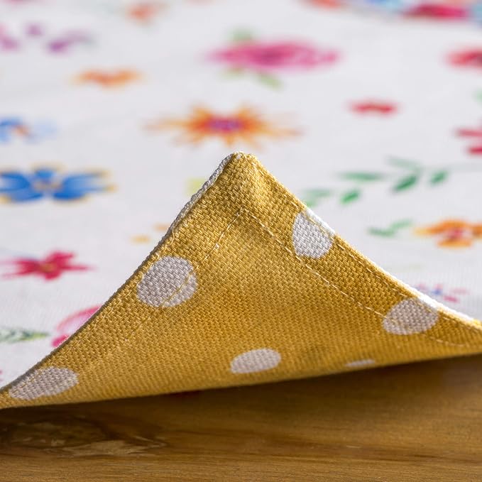 Maison d' Hermine Placemats Set of 4 Reusable 100% Cotton (13"x19") | Cloth Place Mats Washable Table Mats for Kitchen Dining Party Home Restaurant Spring Summer - Happy Florals - Sweety