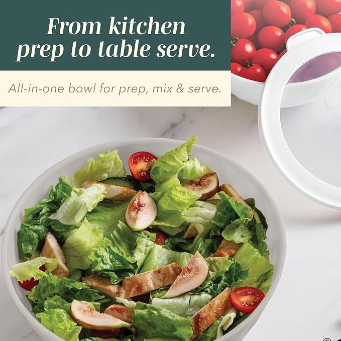 COOK WITH COLOR Mixing Bowls with Lids - 12 Piece Plastic Nesting Bowls Set includes 6 Prep Bowls and 6 Lids, Microwave Safe Mixing Bowl Set, Green Diamond