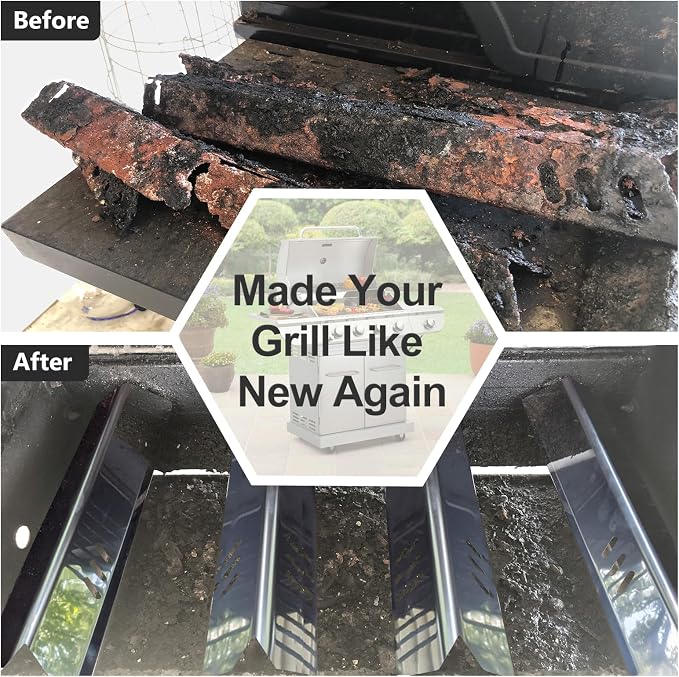 Hiorucet DGF493BNP Drip Pan Replacement Parts, Adjustable 24''-30'' Grease Tray & Heat Plate Tent for Dyna Glo DGF493BNP, DGF510SBP, DGF510SSP, Backyard Grill BY13-101-001-12, BY14-101-001-02.