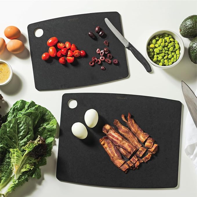 Epicurean Kitchen Series 14.5" × 11.25" Cutting Board, Non-Toxic, Dishwasher Safe, Made in the USA, Slate | NSF Certified, dual-sided non-toxic wood fiber prep surface. Thin, lightweight, knife-friendly and dishwasher safe