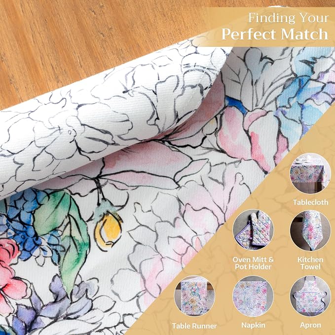 Maison d' Hermine Placemats Set of 4 Reusable 100% Cotton (13"x19") | Cloth Place Mats Washable Table Mats for Kitchen Dining Party Wedding Hotel Home Restaurant Spring Summer - Floral Love