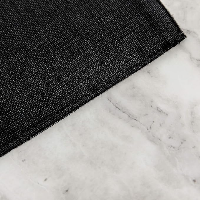 Home Brilliant Black Placemats Set of 4 Heat Resistant Table Mats Cloth Dining Table Place Mats Kitchen Washable Placemat New Year, Black
