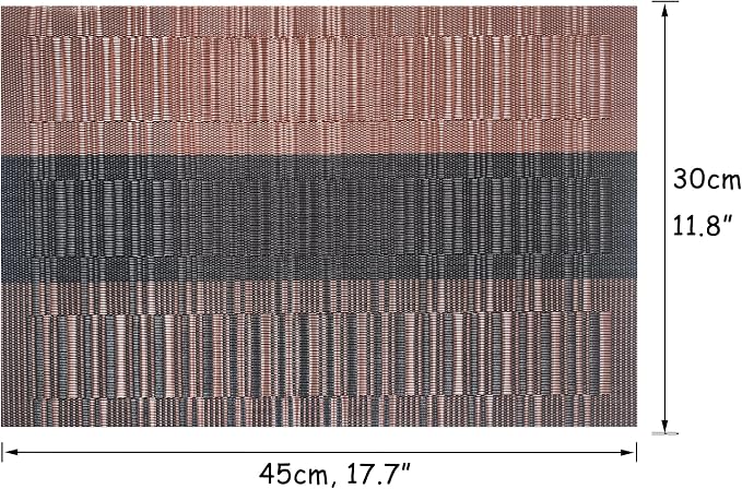 Table Placemats Dining Table Place Mats Set of 4 Heat Resistant Insulation Non-Slip Vinyl for Kitchen Dining Room 18" * 12" Brown Gradient
