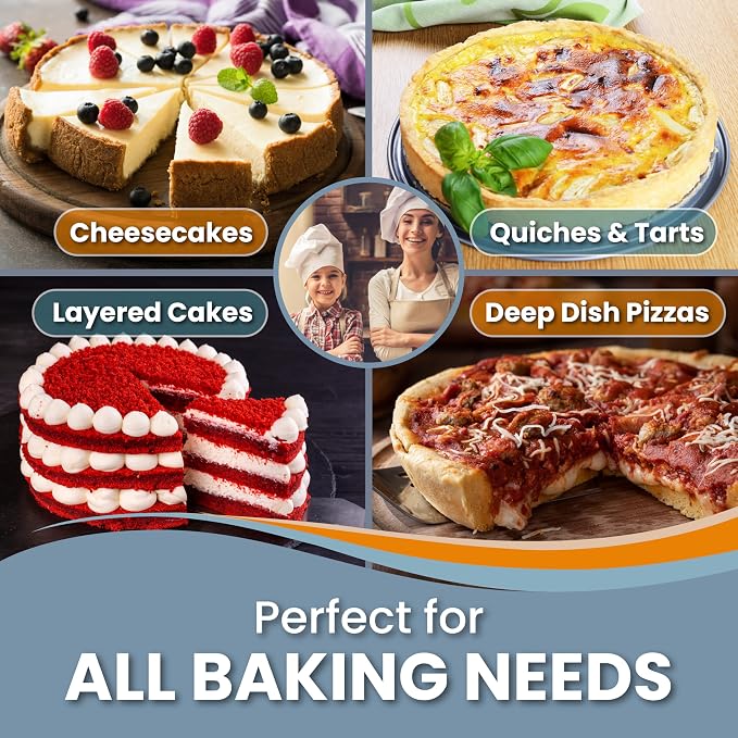 Spring Form Pan for Cheesecake, 9 Inch with Leakproof Silicone Sleeve | NONSTICK, Dishwasher Safe, No Leaks in WATER BATH, NO FOIL WRAP & Parchment Needed, Heavy-Gauge & Durable Carbon Steel 0.4 mm