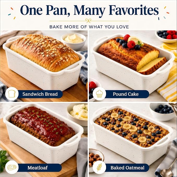 2 Pack 8.5x4.5 Standard Silicone Loaf Pans, BPA-Free Reinforced For Baking | Two 8.5x4.5 Pans Meet Daily Needs, Sturdy Silicone With Reinforced Edge Enables Easy Release For Bread, Brownies And Desserts