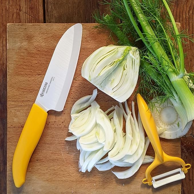 KYOCERA Fruit & Vegetable No-Rust, Ultra-Sharp Ceramic Y-Peeler | KYOCERA Ceramic Y-Peeler: Ultra-Sharp, Non-Corrosive Blade for Effortless Peeling – Ergonomic & Dishwasher Safe